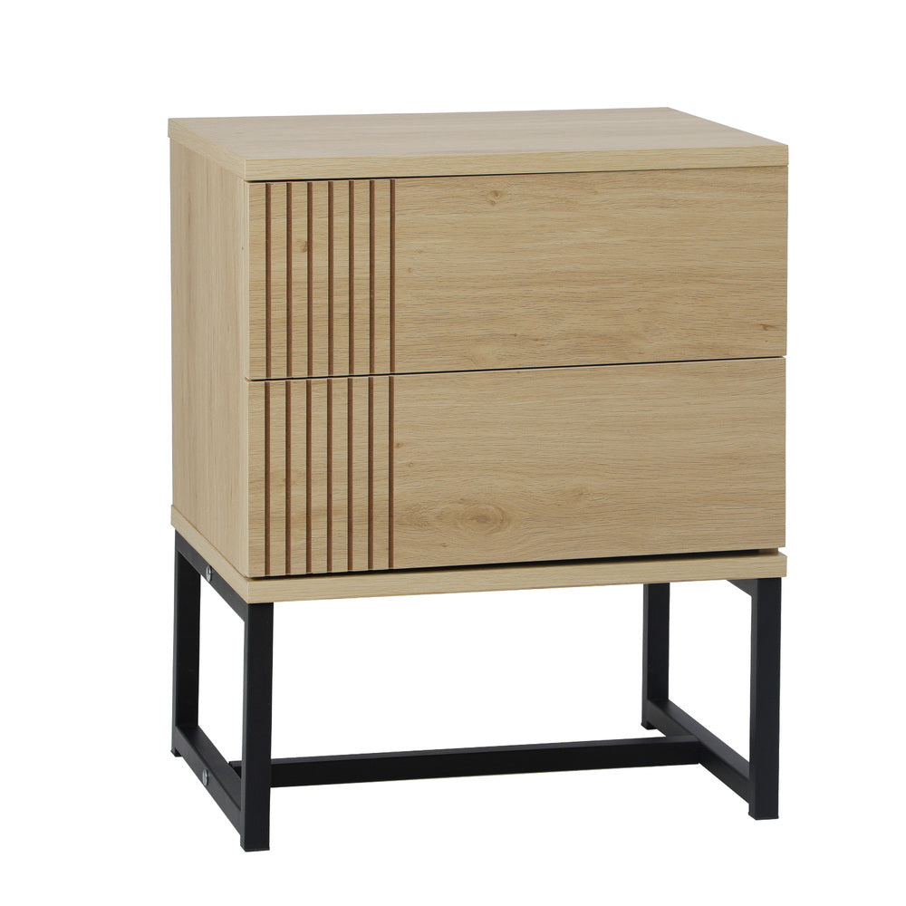 Metal Bedroom Bedside Tables with Two Drawers